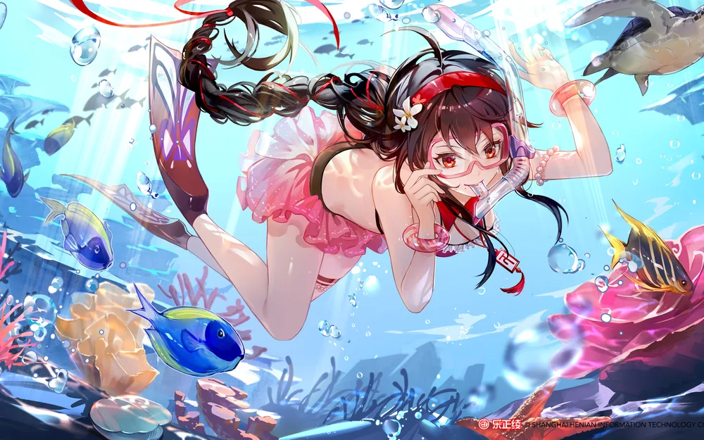 Vocaloid 创作工作坊主视觉：水下的乐正绫