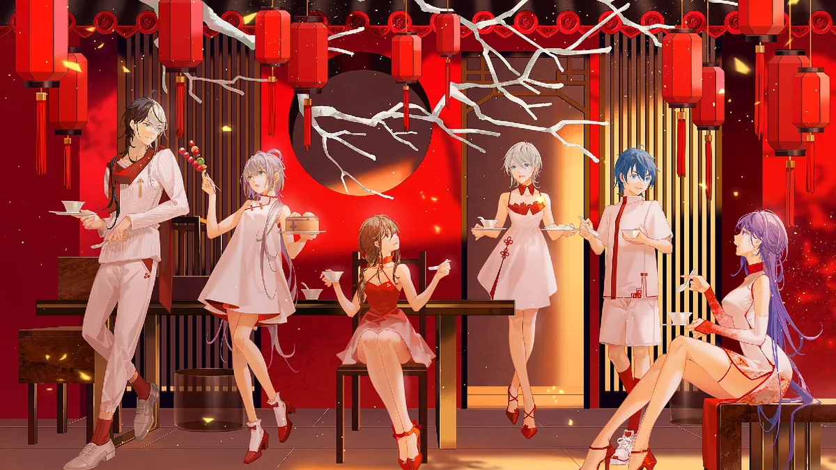 《灯火未眠》封面：红灯笼下的 Vsinger 群像