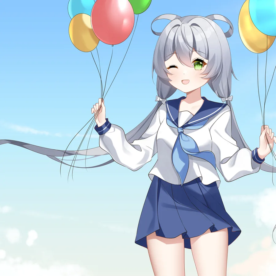 《晴空信笺》封面：洛天依与气球